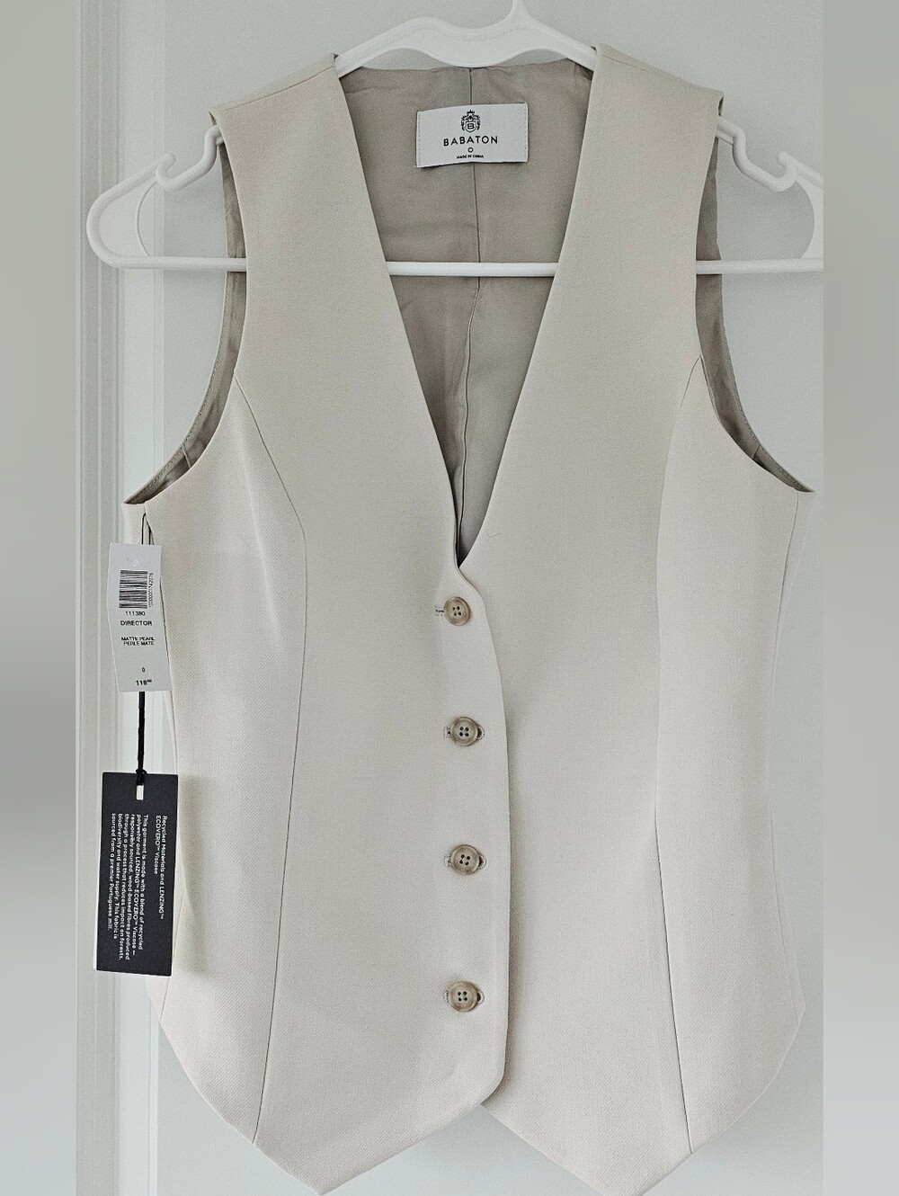 Babaton Cream Tailored Vest